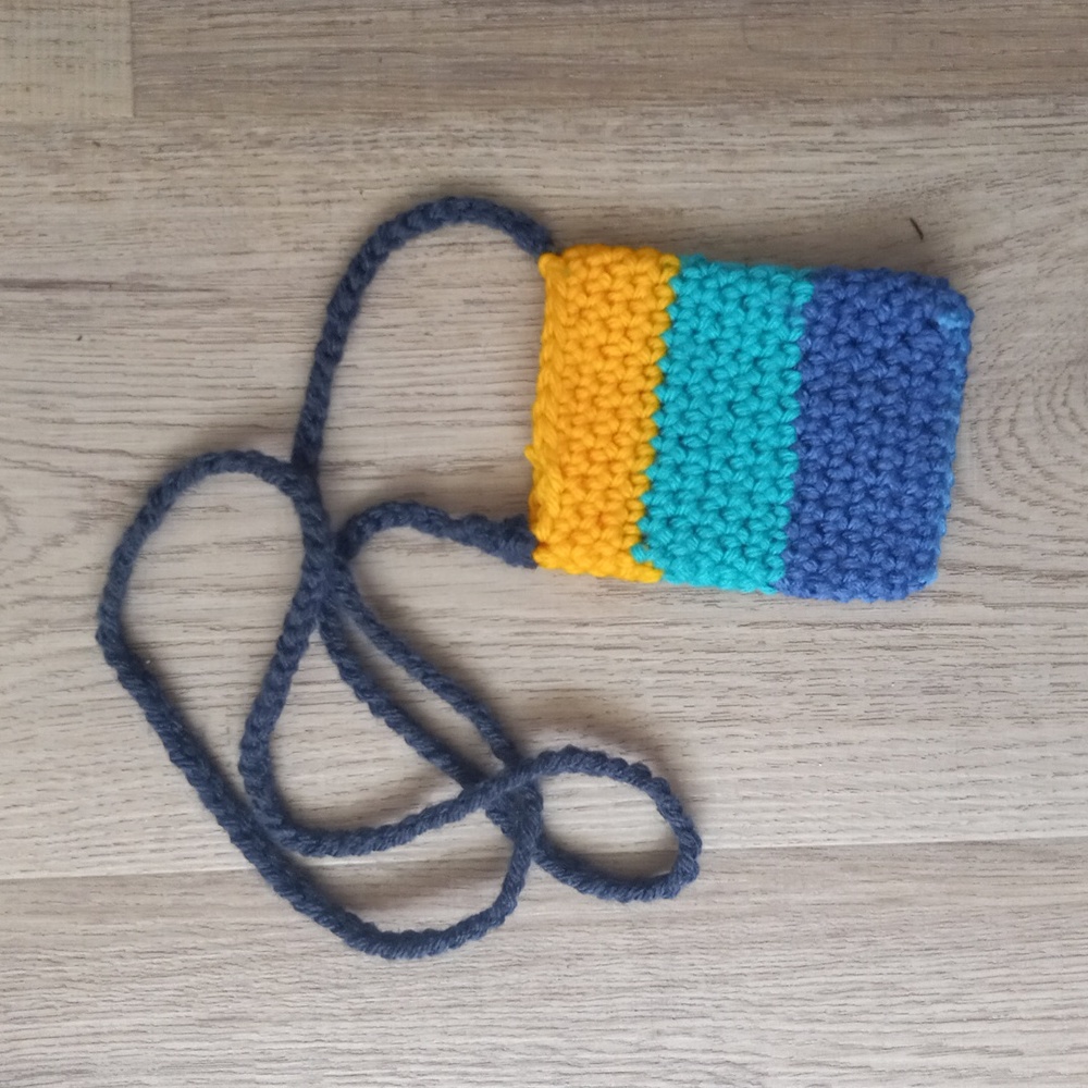Mini Crochet Bag (Blue, Yellow)
